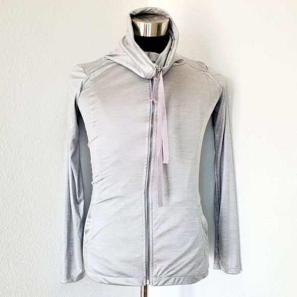 ADAM Adam Lippes Silver Full Zip Jacket Lightweight Athletic Gym Casual Top SZ 1 - Picture 9 of 9